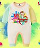 The Peppy Tend 100% Cotton Knit Holi Theme Full Sleeves My First Holi Text Printed Romper - Multi Colour
