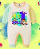 The Peppy Tend 100% Cotton Knit Holi Theme Full Sleeves My 1st Holi Text Printed Romper - Multi Colour