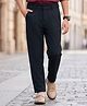 Pine Kids Cotton Elastane Woven Full Length Solid Color Trousers - Navy Blue