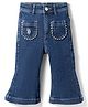 US Polo Assn Cotton Woven Full Length Solid Colour Jeans with Embroidery Detailing - Blue