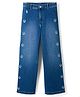 US Polo Assn Cotton Woven Full Length Washed Jeans with Embroidery Detailing - Blue