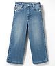 US Polo Assn Cotton Woven Full Length Washed Jeans with Embroidery Detailing - Light Blue