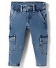 US Polo Assn 100% Cotton Woven Full Length Cut N Sew Jeans With Cargo Pockets - Light Blue