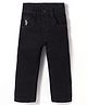 US Polo Assn 100% Cotton Woven Full Length Jeans With Logo Embroidery - Black