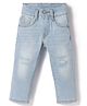 US Polo Assn 100% Cotton Woven Full Length Distressed Jeans - Light Blue
