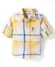 US Polo Assn Cotton Woven Full Sleeves Checkered Shirt - Yellow