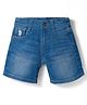 US Polo Assn Cotton Woven Knee Length Solid Color Shorts - Blue