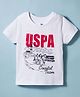 US Polo Assn 100% Cotton Knit Half Sleeves Horse & Text Printed T-Shirt - White