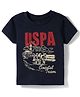 US Polo Assn 100% Cotton Knit Half Sleeves Horse & Text Printed T-Shirt - Navy Blue