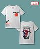 Honeyhap Marvel Cotton Knit T-Shirt Half Sleeves with Front and Back Spider-Man Graphic White 1-2 Years