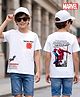 Honeyhap Marvel Cotton Knit T-Shirt Half Sleeves with Front and Back Spider-Man Graphic White 7-8 Years
