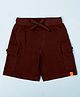 Kiddopanti Cotton Knit Solid Cargo Shorts - Coffee Brown