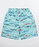 Kiddopanti Cotton Knit Sea Life Printed Shorts  - Aqua Blue