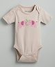 URBANRAC Cotton Knit Half Sleeves Elephant Printed Onesie - Cream