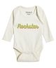 URBANRAC Cotton Knit Full Sleeves Rockstar Text Printed Onesie - Cream
