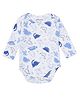 URBANRAC Cotton Knit Full Sleeves Dinosaurs Printed Onesie - White