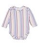 URBANRAC Cotton Knit Full Sleeves Striped Printed Onesie - White
