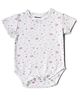 URBANRAC Cotton Knit Half Sleeves Floral Printed Onesie -White