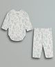 URBANRAC Cotton Knit Full Sleeves Sea Life Printed Coordinating Onesie & Pants Set - White