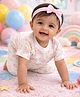 URBANRAC 100% Cotton Knit Half Sleeves Floral Printed Coordinating Onesie & Pant Set - White