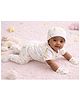URBANRAC 100% Cotton Knit Half Sleeves Giraffe Printed Coordinating Onesie & Pant With Essentials Set  - White