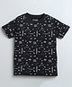 Etched Design 100% Cotton Knit Half Sleeves Game Over Text Printed Tee - Black