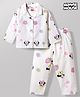 Babyhug Disney 100% Cotton Woven Full Sleeves Front Open Co-Ords Shirt & Pyjama Night Suit With Minnie Mouse Print - White
