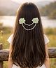 Daziy  Floral Applique & Pearls Detailed Hair Clip - Light Green