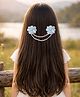 Daziy  Floral Applique & Pearls Detailed Hair Clip - Sky Blue
