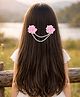 Daziy  Floral Applique & Pearls Detailed Hair Clip - Baby Pink