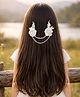 Daziy  Floral Applique & Pearls Detailed Hair Clip - White