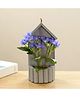 The Better Home Artificial Plants with Pot (26cm Blue Flowers) | Artificial Plants for Decoration | Artificial Plant for Living Room | Artificial Hanging Plants for Home Decor