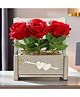 The Better Home Artificial Plants for Decoration with Pot | Red Rose Flowers Artificial Plant for Home Décor (20cm) | Aesthetic Room Décor for, Bedroom, Office, Reception | Artificial Plants with Pot