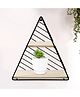 The Better Home Triangle Shape Wall Hanging Shelf|Wall Shelves for Living Room|Wall Mounted Shelf|Wall Decor Items for Living Room|Room Decor Aesthetic|Iron & Pinewood-27x9.5x27Cm,Black