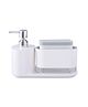 The Better Home 3-in-1 Soap Dispenser for Bathroom & Kitchen | Plastic Soap Dish with Sponge Holder & Drain Tray | 500ml & 300ml | White