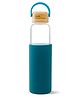 The Better Home Borosilicate Glass Water Bottle with Sleeve (500ml) | Non Slip Silicon Sleeve & Bamboo Lid | Fridge Water Bottles for Men, Women (Golden)