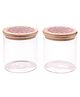 The Better Home Borosilicate Kitchen Containers with Printed Bamboo Lid | 2Pcs-300 ml Each | Spice Jars for Kitchen | Airtight Jars for Kitchen Storage | Glass Jars for Spices, Dry Fruits, Nuts, Sugar