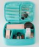 UMAI Polyester Vanity/Cosmetic Storage Bag For Women|Makeup Pouch with Dividers,Travel Organizer -Waterproof,Adjustable Compartments,and Separate Brush Compartment- Ideal for Home and Travel (Blue)