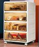 UMAI Storage Cabinet with Wheels(36*42*89cm) | 4 Layers Drawer Storage Organizer | Wardrobe Organizer for Clothes | Cupboard Organizer for Clothes | Home Storage Organizer | Cabinet for Storage(White)