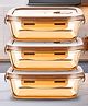 Borosilicate Glass Container with PP lid-Rectangular|JDA023-AMB|Amber|970 ML|Pack of 3