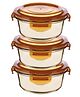 Borosilicate Glass Container with PP lid-Round|JDA026-AMB|Amber|580 ML|Pack of 3