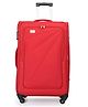 (TCFSCPO-RL-24INRD) The Clownfish Farren Suitcase Polyester Luggage Four Wheel Trolley Bag- Red (Medium Size- 24 inch)