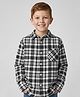 tiny toonzzz Cotton Woven Full Sleeves Checked Shirt - Black