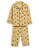 The Boo Boo Club Pure Cotton Knit Full Sleeves Star Printed Coordinating Shirt & Pant Night Suit - Yellow