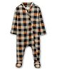 Cocoon Care Bamboo Knit Full Sleeves Checked & Bear Printed Footed Sleepsuit - Multi Colour