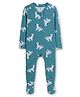 Cocoon Care Bamboo Knit Full Sleeves Zebra Printed Footed Sleepsuit - Blue