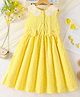 Mark & Mia Cotton Sleeveless Frock with Bow Applique & Floral Detailing - Yellow