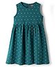 Babyhug Single Jersey Knit Sleeveless Frock With Polka Dot Print - Navy