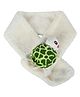 Kid-O-World Fur Knit Turtle Applique Detailed Muffler - Cream
