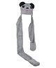 Kid-O-World Knit Animal Face Printed With Attached Muffler Cap - Grey - Circumference 48 Cm